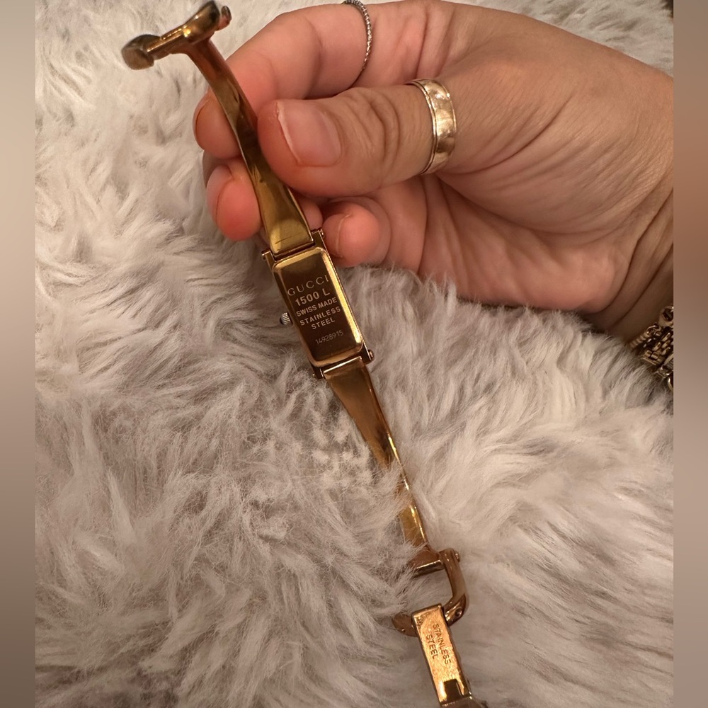 🎀 Pink Gucci Watch Rose Gold vintage designer watch GG watch bracelet watch - Picture 12 of 17